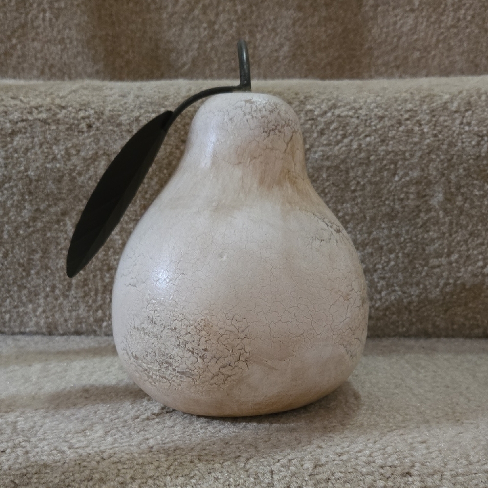 Decorative Cream Pear Metal Figurine